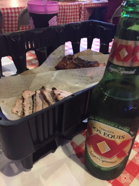 Rudy's BBQ restaurant food including turkey, ribs, and beer. #rudys #bbq #waco