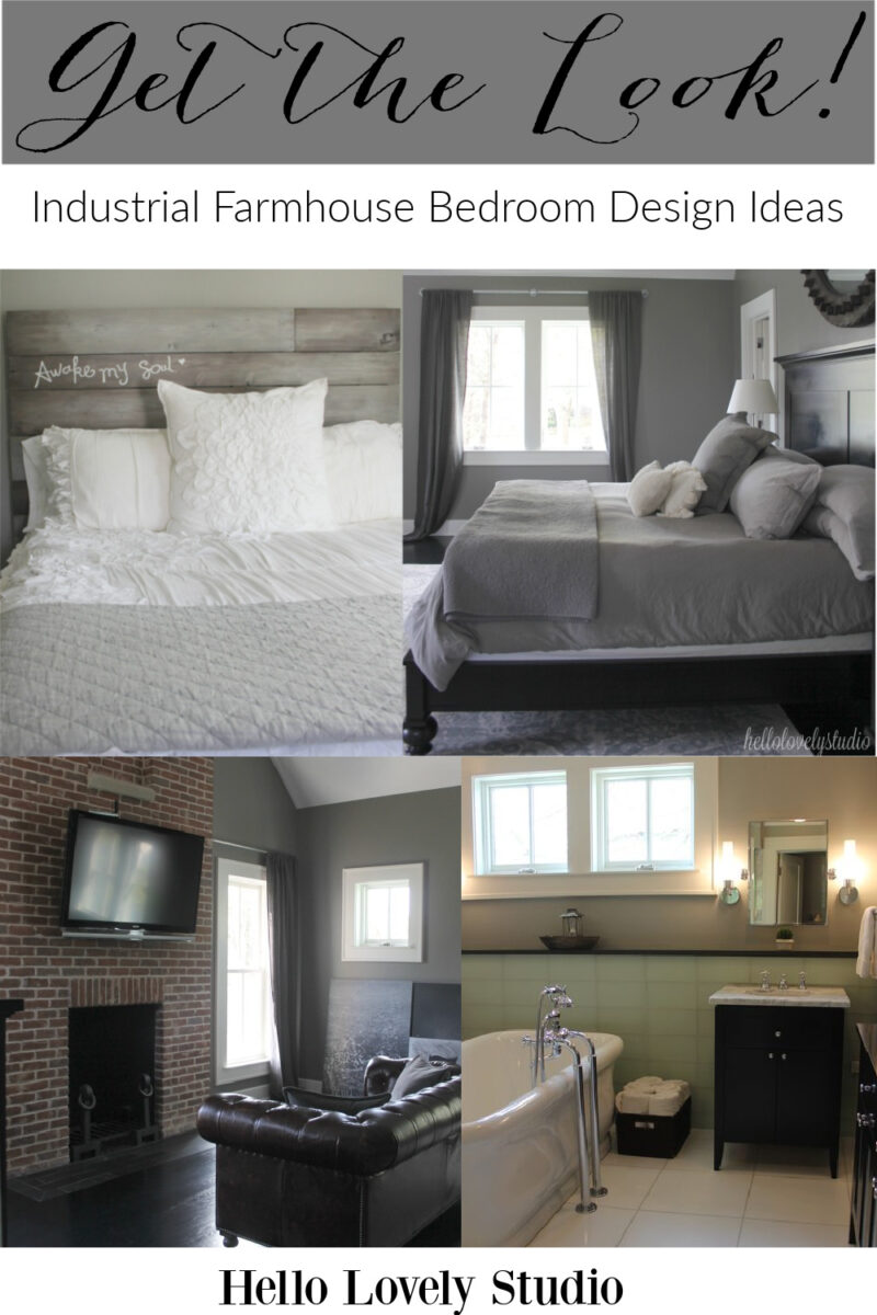 Industrial Farmhouse Bedroom Design Photos Hello Lovely   Industrial Farmhouse Bedroom Design Ideas Hello Lovely Studio Banner Get The Look 800x1200 