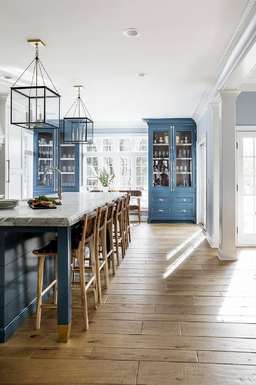 Blue Kitchen Ideas & Traditional Architectural Details Now - Hello Lovely