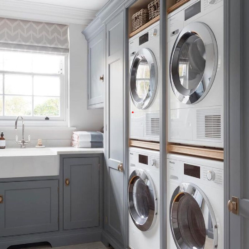 Humphreymunson Blue Grey Laundry Room Farm Sink Double Washers 800x800 
