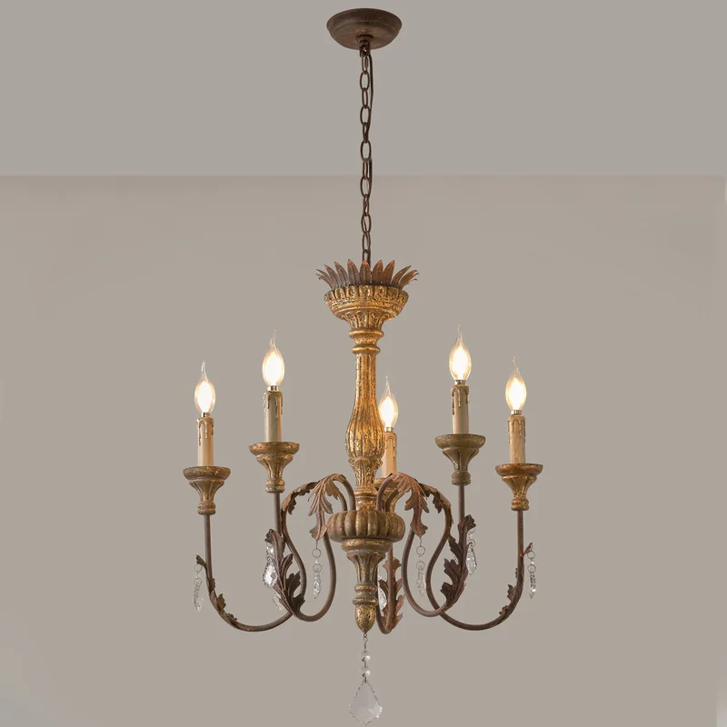 5 light French country chandelier