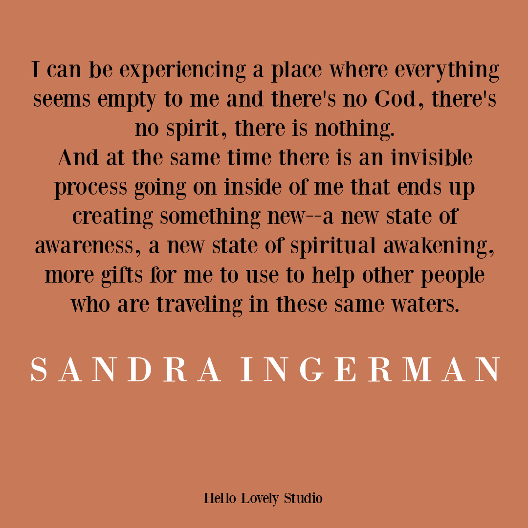 Quote about depression, healing, and suffering by Sandra Ingerman on Hello Lovely Studio.