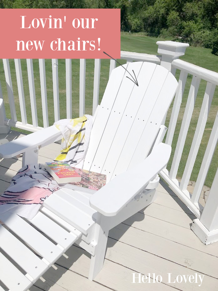 White folding Adirondack chair/chaise with retractable ottoman - Hello Lovely Studio. #adirondackchaise #hamptonsstyle