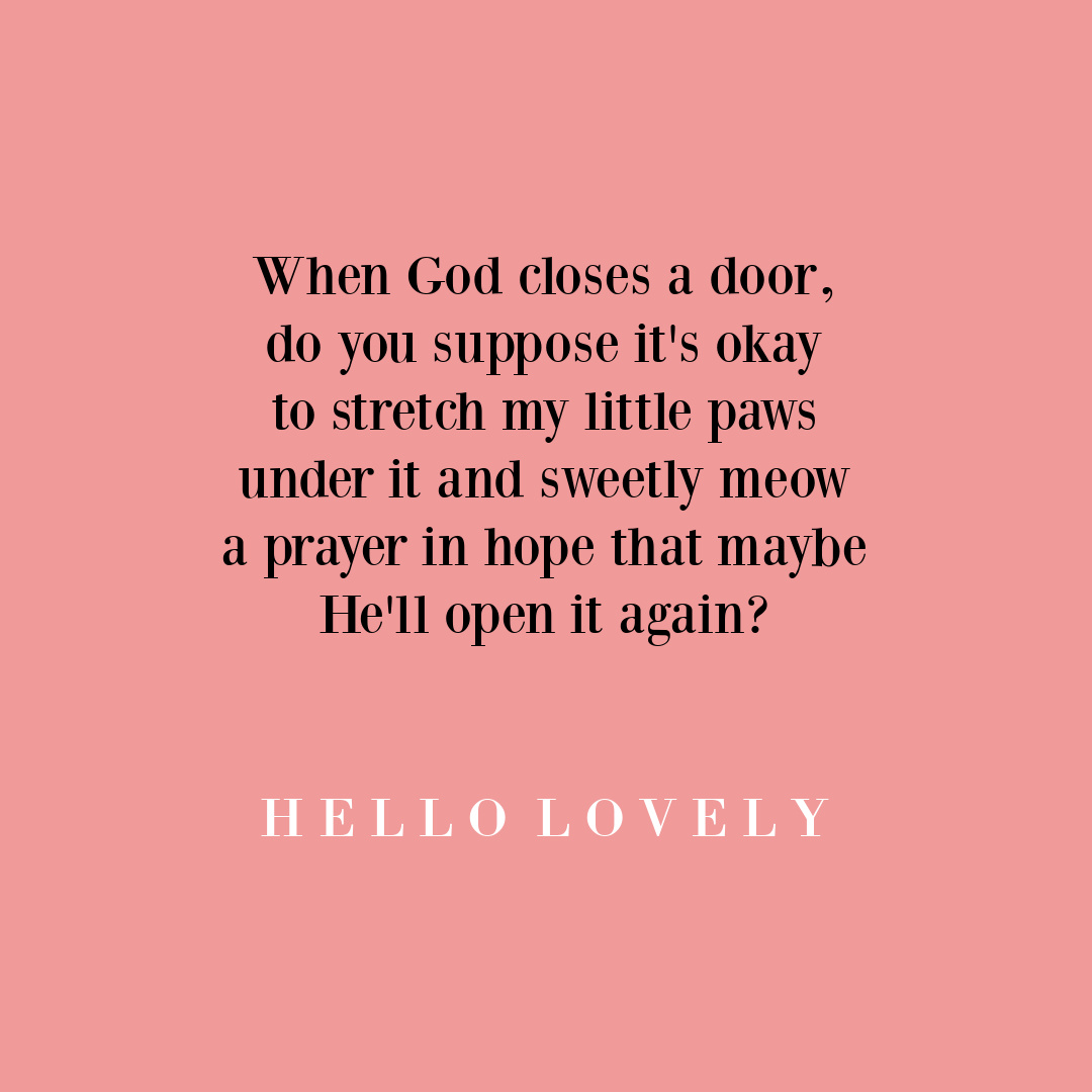 Poignant quote about listening to God on Hello Lovely Studio.