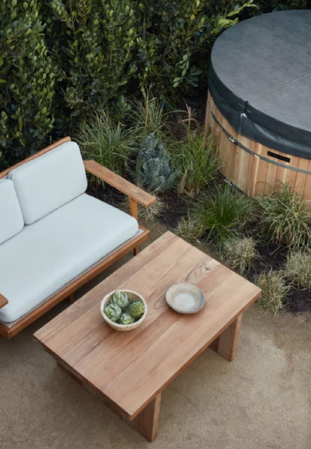 Jenni Kayne Home furniture and outdoor spa.