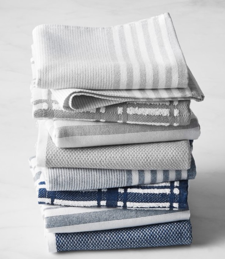 Stack of stripe dishtowels, Williams & Sonoma