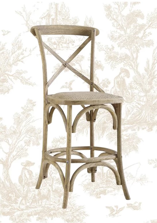 Solid wood Elm wood counter stool with French country style - Wayfair