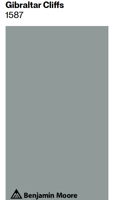 Benjamin Moore Gibraltar Cliffs paint color swatch. #gibraltarcliffs