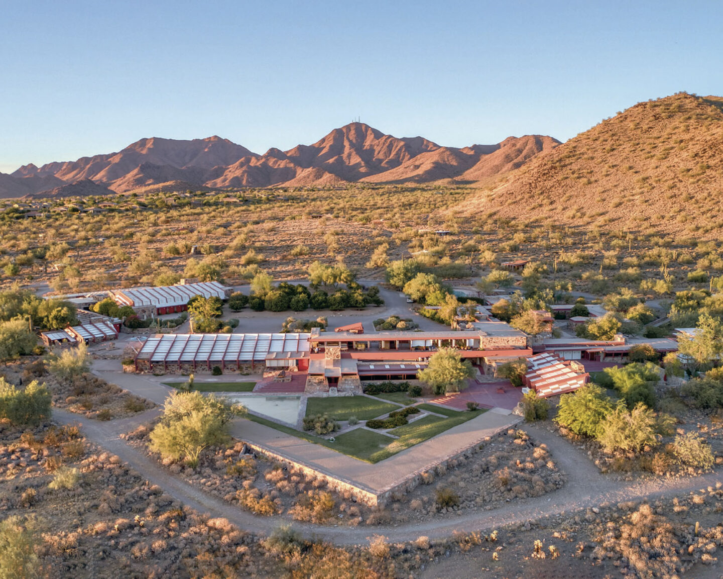 Image of Arizona landscape from TALIESIN WEST: At Home with Frank Lloyd Wright (Rizzoli, 2024). #flw #franklloydwrightbook