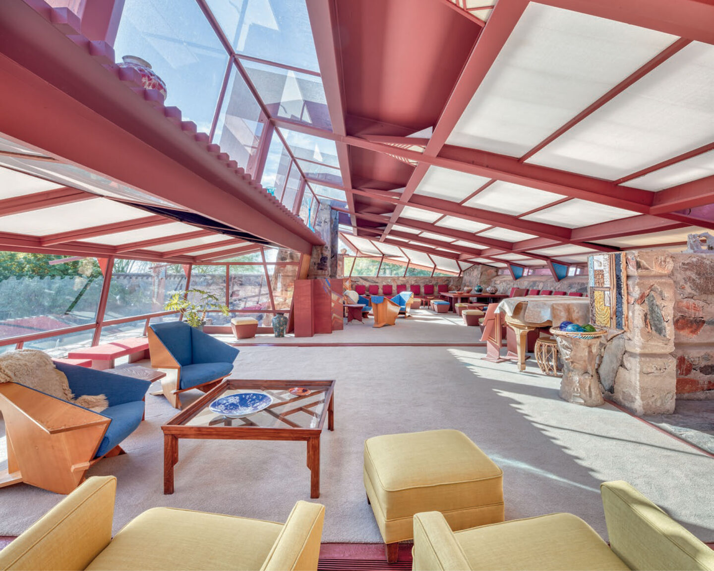 Interior image - TALIESIN WEST: At Home with Frank Lloyd Wright (Rizzoli, 2024). #flw #franklloydwrightbook