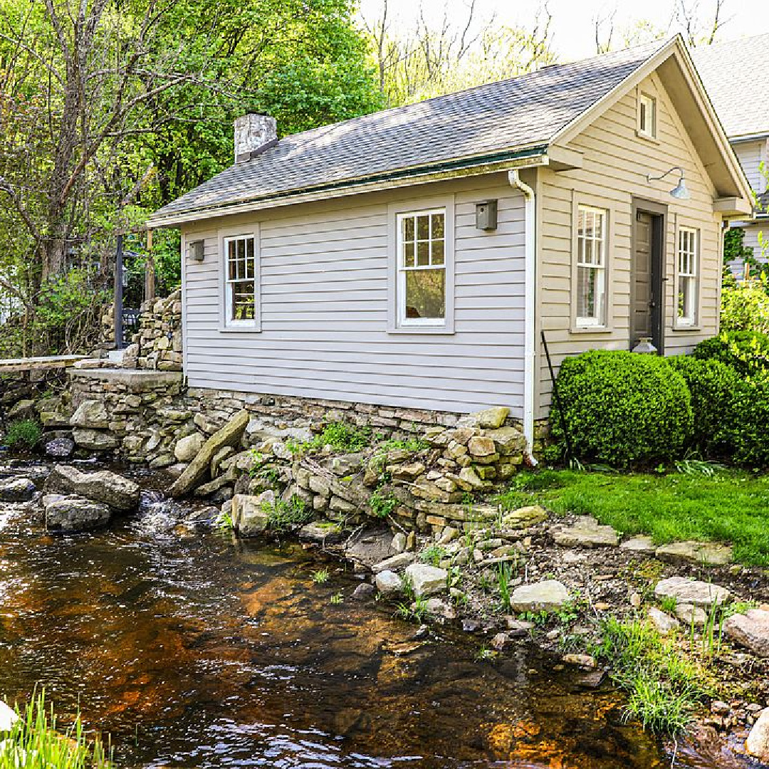 A rustic farmhouse in New York in its undone, rustic, charming, tumbledown lovely weathered wabi sabi state. #americanfarmhouse #countryhouses #newyorkfarmhouse